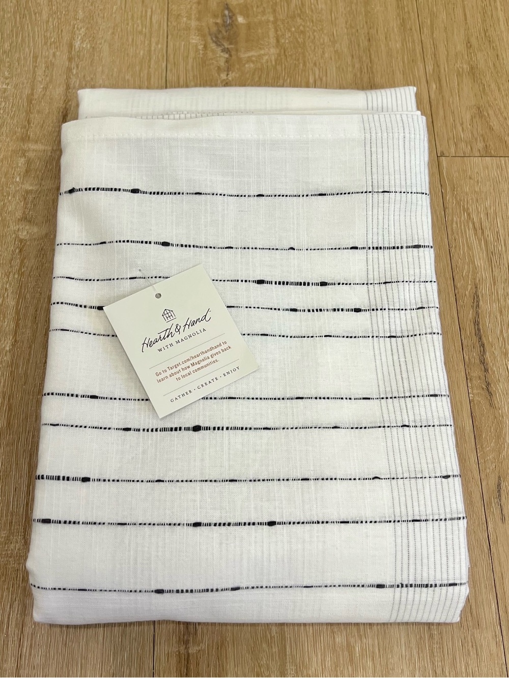 NWT Hearth & Hand Pinstripe Border Shower Curtain